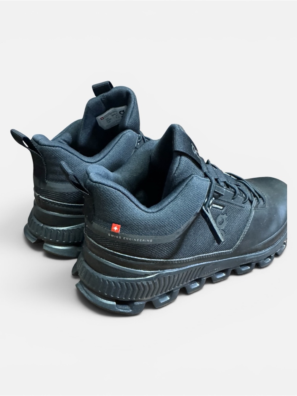 On Cloud Hi Waterproof - All Black High Top Sneakers - Women's 9.5 - Picture 6 of 11